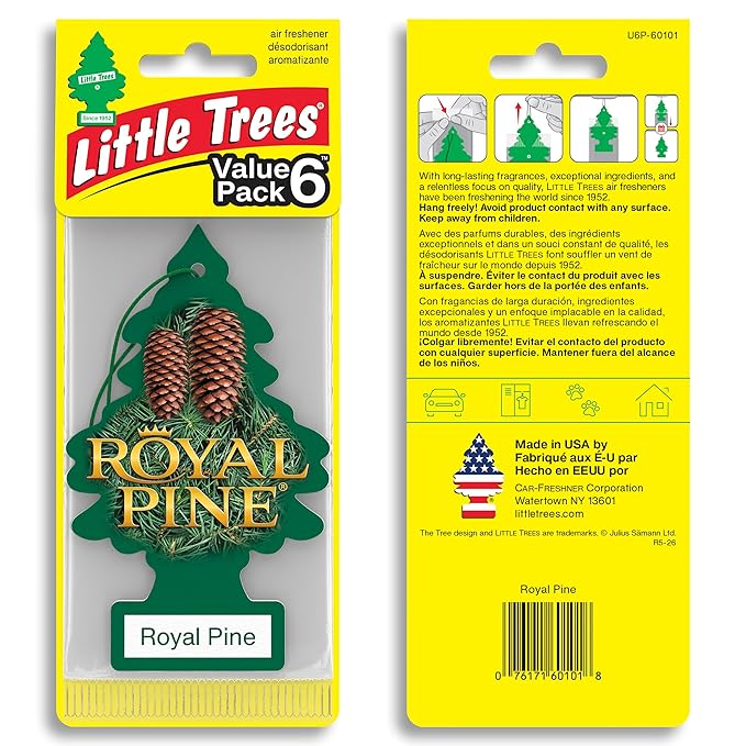 LITTLE TREES Car Air Freshener | Hanging Tree Provides Long Lasting Scent for Auto and Home | Royal Pine, 24 Air Fresheners