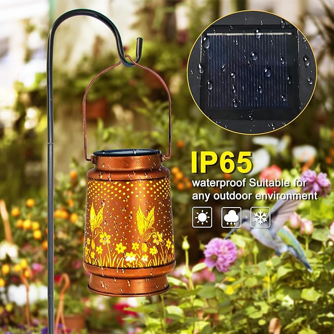 Mothers Day Gifts, 4 Pack Hummingbird Birthday Gifts for Women Mom Grandma Solar Lanterns Outdoor Waterproof Garden Decor Hanging LED Decorative Light for Patio Yard Lawn Gardening Gifts