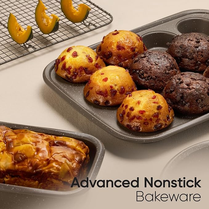 CAROTE 39pcs Pots and Pans Set, Nonstick Cookware Sets with Bakeware | Easy Clean, Distinctive Textured Design, Even Heating, All-Stovetop Compatible, with Kitchen Knife Set & Egg Pan