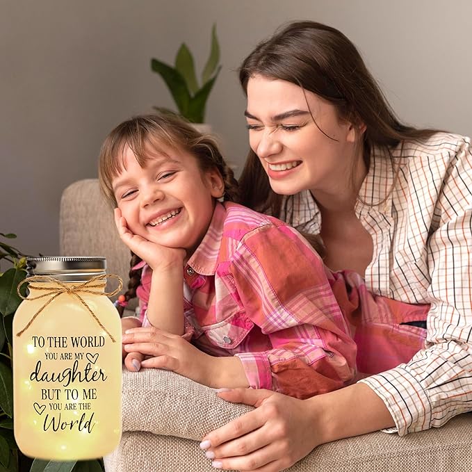 Maracco Mothers Day Gifts for Daughter from Mom - 30 oz Large Mason Jar Night Light, Daughter Birthday Gifts from Mom and Dad, Wedding Blessing Gift, Graduation Gift for Daughters Adult