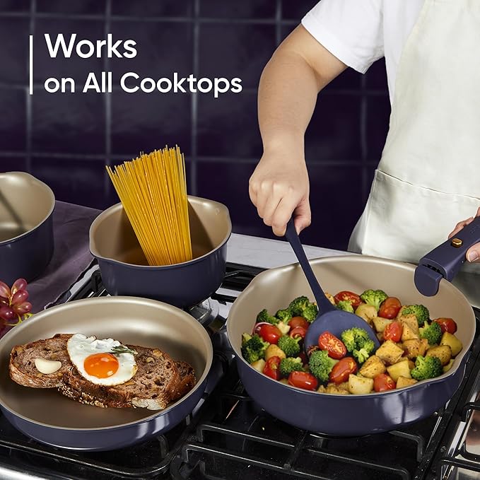 CAROTE 26 Pcs Pots and Pans Set, Nonstick Cookware Sets with Detachable Handle, Purple Dishwasher Safe, Oven Safe, Cookware Non Stick Cooking Set w/Frying Pans & Saucepans(PFOS, PFOA Free)
