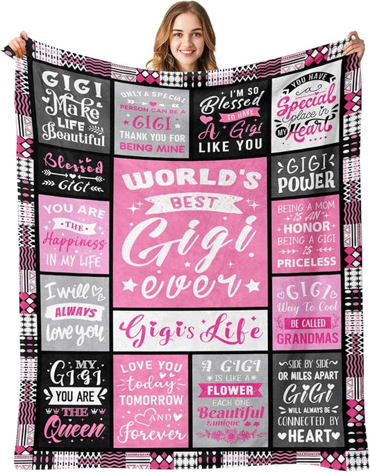 Gigi Gifts for Grandma - World's Best Gigi Ever Gifts on Christmas Mothers Day Birthday - Birthday Gift for Grandma from Grandkids Unique - Gigis Life Blanket 50"x60"