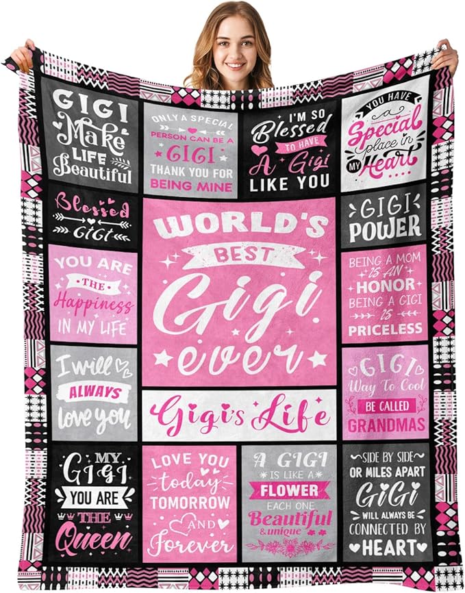 Gigi Gifts for Grandma - World's Best Gigi Ever Gifts on Christmas Mothers Day Birthday - Birthday Gift for Grandma from Grandkids Unique - Gigis Life Blanket 60"x80"