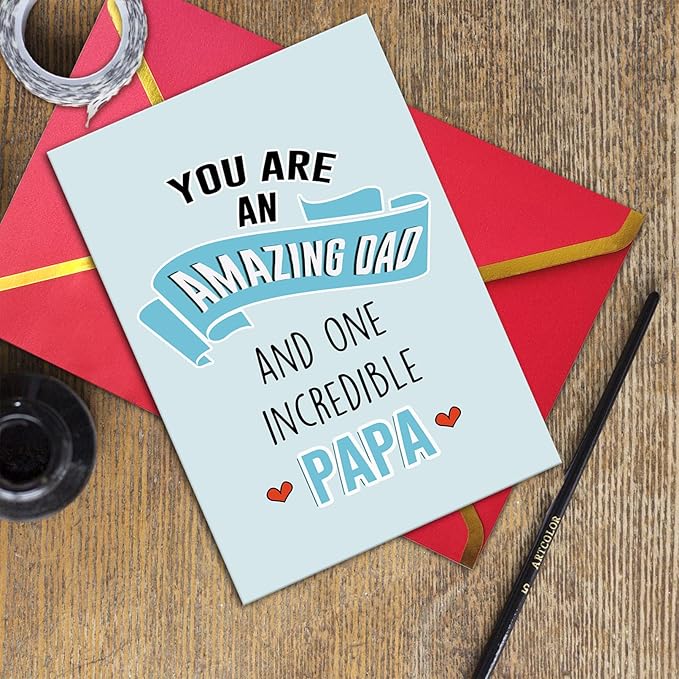 Ziwenhu Happy Fathers Day Cute Card for Dad,Special Father’s Day Card from Children,Amazing Dad Card,Birthday Card for Daddy,Papa Fathers Day Card,Dad Gift from Daughter Son Wife…