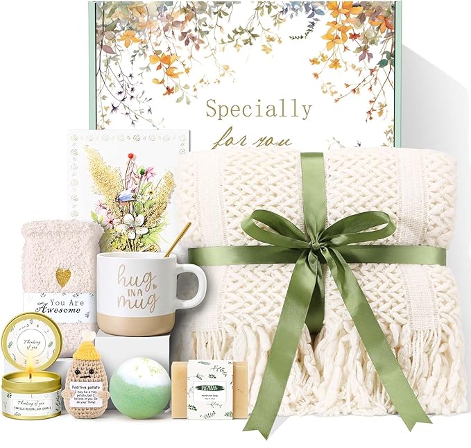 Mothers Day Gifts for Mom Wife Grandma Friends Sister, Birthday Gifts for Women Self Care Spa Gift Baskets for Women, Get Well Soon Gift Baskets Thinking of You Relaxation Stress Relief Care Package