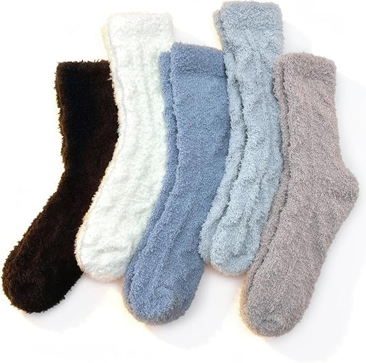 TEHOOK Warm & Cozy Gifts for Women, Fluffy Fuzzy Plush Sleeping Slipper Socks - Soft Warm Fabric