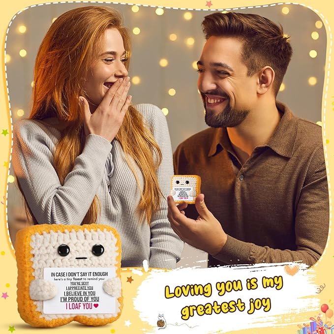 Anniversary Wedding Gifts for Him, Husband, Boyfriend - Valentines Day Romantic Gift for Her, Wife, Girlfriend - Funny"I Loaf You" Sentimental Keepsake - Cute Christmas Decor & Stocking Stuffer