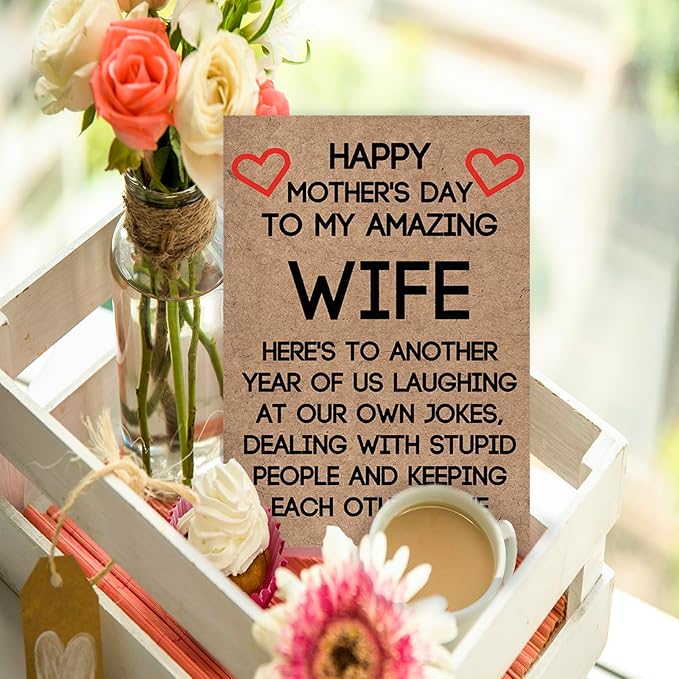 Ziwenhu Rude Wife Mother's Day Card from Husband, Funny Mothers Day Gifts Idea for Wife,Humor Mother's Day Card for Women,Unique Gifts for Mothers Day