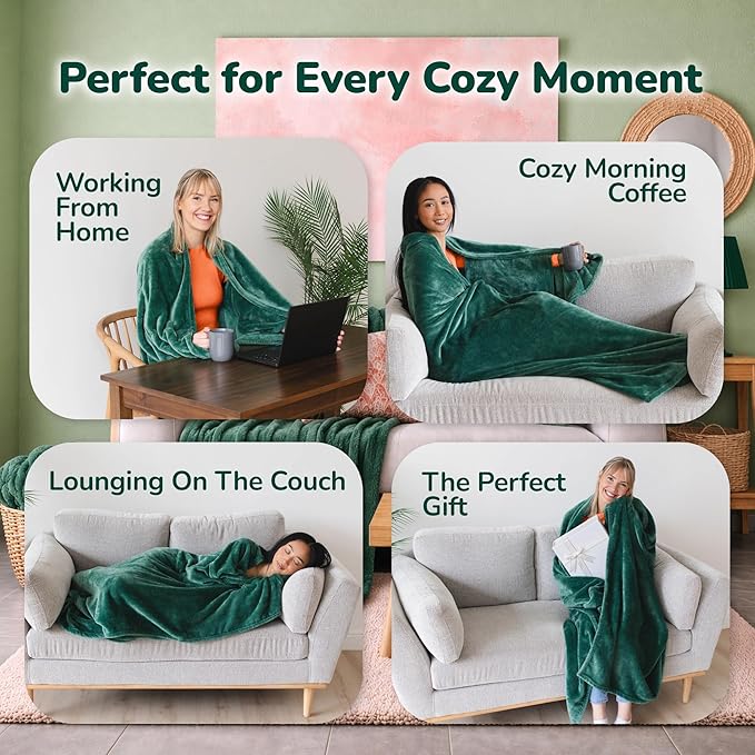 Super Blanky Wearable Blankets for Women, Adult Wearable Blanket Men, Mother's Day Gifts for Her, Wife Birthday Gift Ideas