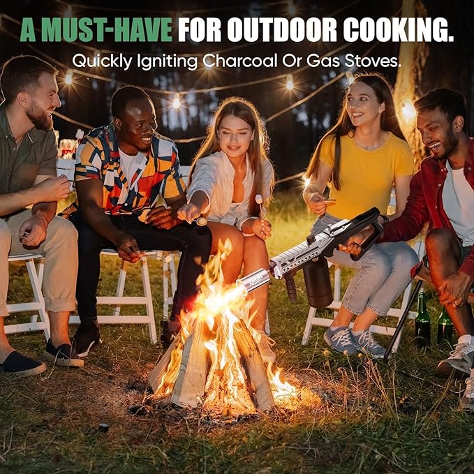 KOACKL Powerful Propane Torch Gun, Kitchen Torch with Adjustable Flame, Flamethrower Blow Torch Gun, Gas Welding Kits for BBQ, Searing Steak, Camping & Charcoal Torch Lighter(Tank Not Included)
