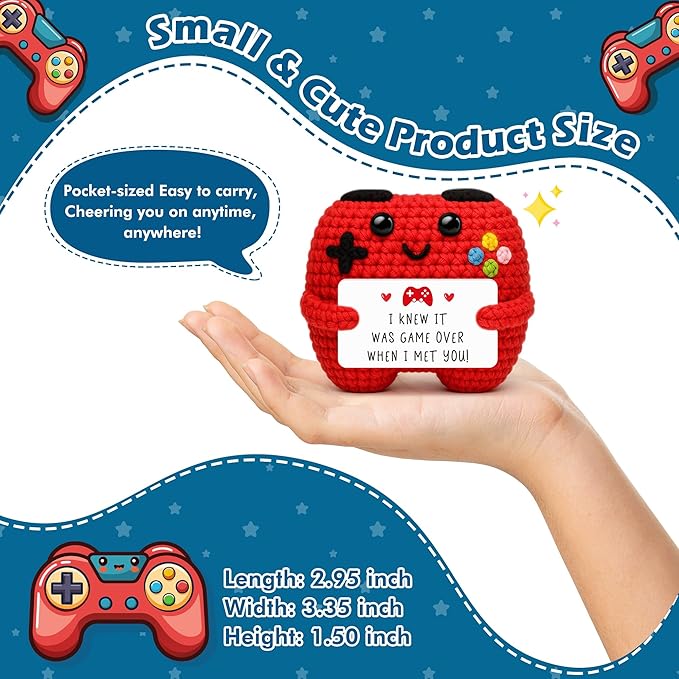 Handmade Crochet Game Controller, Birthday Gifts for Him Her, Romantic Gift for Couples Mothers Day, Valentine’s Day, Anniversary, Room Décor for Boyfriend Girlfriend, Gaming Room Accessories Stuff