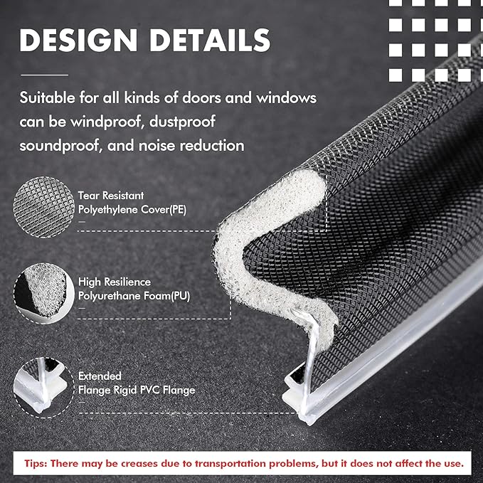BBTO Weather Stripping Door Seal Exterior Weather Strip for Window V-Shaped Foam Kerf Garage Door Gap Blocker Soundproof Home Improvement Easy to Install(40 Feet,Black)
