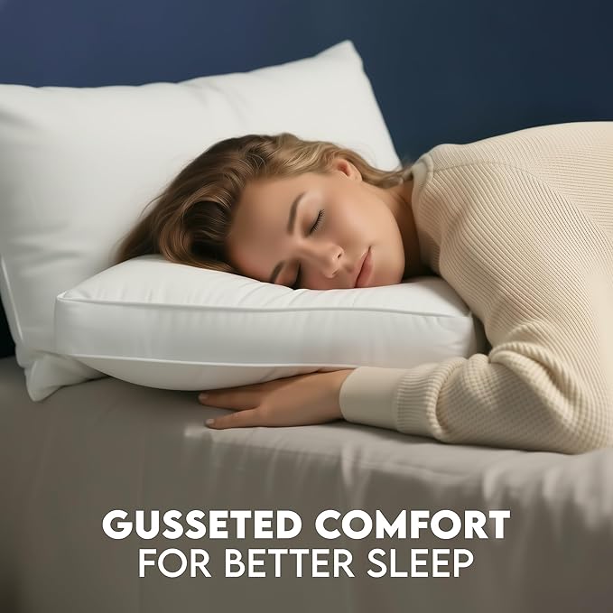 Utopia Bedding Bed Pillows for Sleeping King Size (White), Set of 2, Soft & Fluffy Pillow with Down Alternative Filling, Cooling, Hotel Quality, Gusseted Pillow for Back, Stomach or Side Sleepers