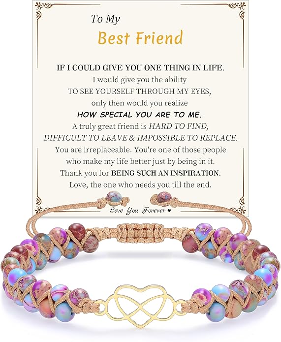 Mothers Day Gifts for Daughter Granddaughter, To My Mom Grandma Wife Girlfriend Sister Jasper Heart Bracelets Birthday Anniversary Christmas Stocking Stuffers Valentines Day Jewelry