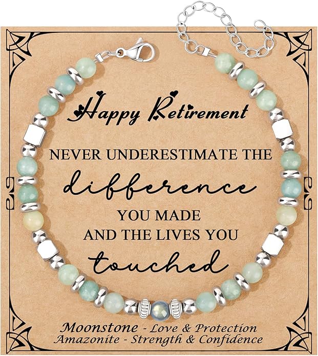 JoycuFF 𝗚𝗶𝗳𝘁𝘀 𝗳𝗼𝗿 𝗪𝗼𝗺𝗲𝗻 𝗠𝗼𝗼𝗻𝘀𝘁𝗼𝗻𝗲 𝗕𝗿𝗮𝗰𝗲𝗹𝗲𝘁 Amazonite Colorful Imperial Jasper Stainless Steel Beads Bracelets, Mothers Day Birthday Christmas Valentines Graduation Gifts