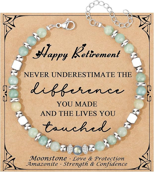 JoycuFF 𝗚𝗶𝗳𝘁𝘀 𝗳𝗼𝗿 𝗪𝗼𝗺𝗲𝗻 𝗠𝗼𝗼𝗻𝘀𝘁𝗼𝗻𝗲 𝗕𝗿𝗮𝗰𝗲𝗹𝗲𝘁 Amazonite Colorful Imperial Jasper Stainless Steel Beads Bracelets, Mothers Day Birthday Christmas Valentines Graduation Gifts