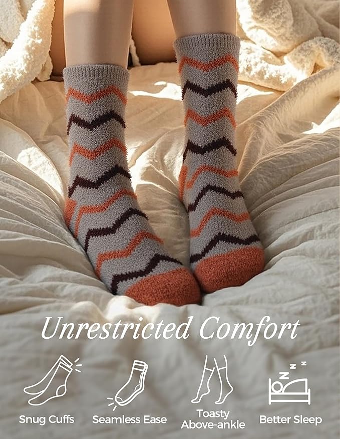 TEHOOK Warm & Cozy Gifts for Women, Fluffy Fuzzy Plush Sleeping Slipper Socks - Soft Warm Fabric