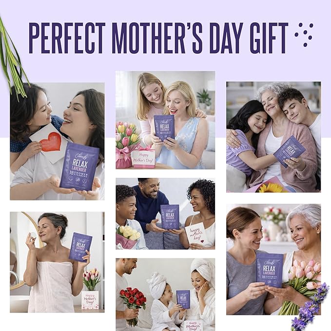 Cleverfy Lavender Shower Steamers Aromatherapy - Mothers Day Gifts for Mom, Wife from Husband, Grandma, Daughter and Sister - Birthday Gifts for Women, Mom, Teens, Girlfriend and Her - 18 Tablets