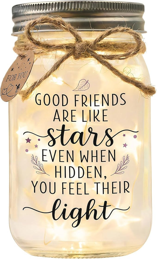 SOLMAY Friendship Gifts for Women, Mothers Day Gifts for Friends, Unique Best Friend Birthday Gift for Women, Sentimental Mason Star Jar, Bestie Birthday Gift Ideas