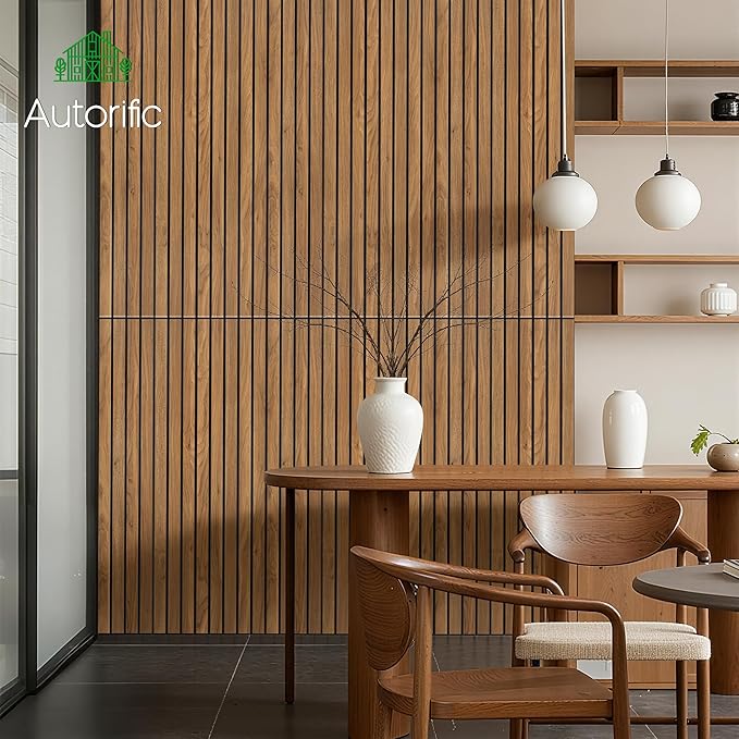 Wood Veneer Acoustic Panels,4 Pack 47.2”x23.6” Sound Panels, Decorative Large Wood Panels for Wall, for Office,Home Theater,Studio,Living Room,Rustic Teak