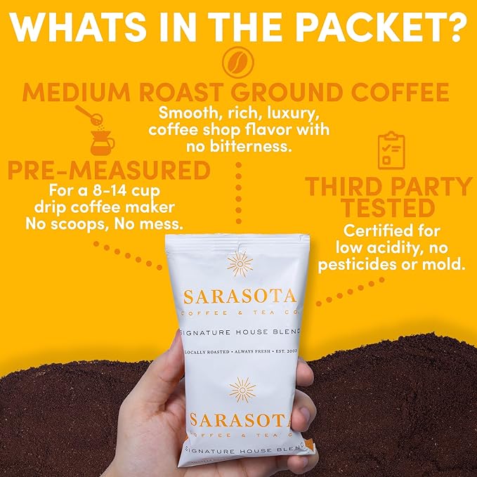 Coffee Packets – 2oz Bulk Coffee Packs, Breakfast Blend Ground Medium Roast, Pre-Measured Single-Pot Brew Pouches for 12 Cup Makers (100 Count)
