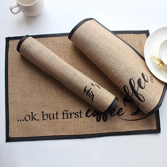 20 x 14 Inch Coffee Bar Mat, Large Coffee Mat for Countertop Kitchen Counter, Retro Coffee Pot Table Mat for Coffee Station Maker, Espresso Machine Tea Pad Placemat Bar Accessories, B