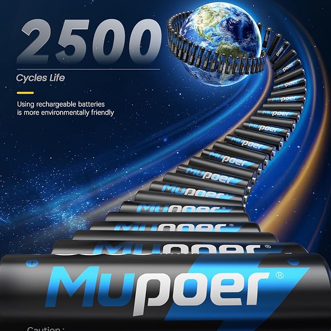 Rechargeable AA Batteries 4 Count,Lithium Battery A 1.5V 3000mWh,Double A Rechargeable Battery,Pilas Recargables AA,Li ion Two A Batteries for Blink Xbox Long Lasting Blue