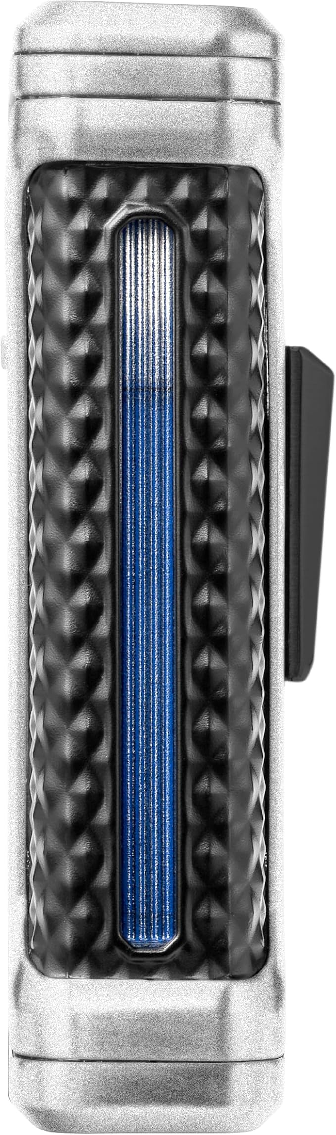 Colibri Ascari Triple Jet Torch Lighter, Windproof & Uses Butane Refill, Cigar Enthusiast's Choice with Integrated Punch, Blue Fuel Window, and Adjustable Flame (Charcoal + Black)