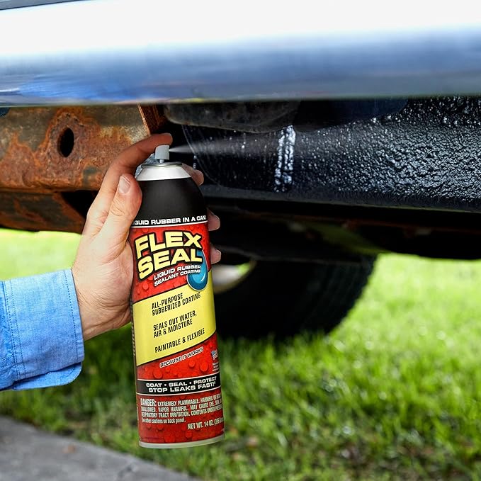 Flex Seal, 14 oz, White, Stop Leaks Instantly, Waterproof Rubber Spray On Sealant Coating, Perfect for Gutters, Wood, RV, Campers, Roof Repair, Skylights, Windows, and More