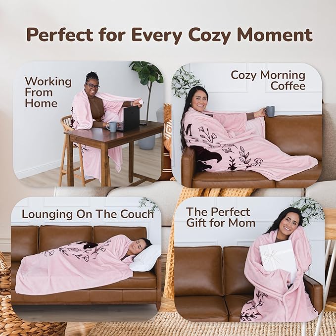 Super Blanky Wearable Blankets for Women, Adult Wearable Blanket Men, Mother's Day Gifts for Her, Wife Birthday Gift Ideas