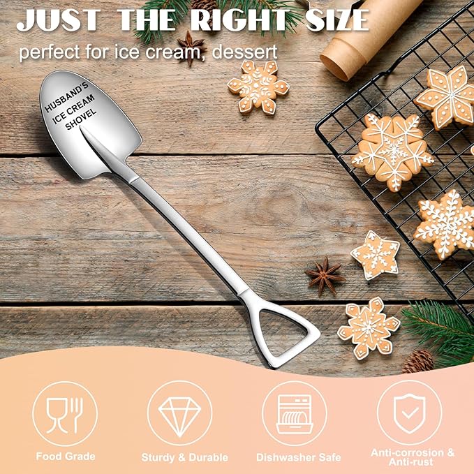 Husband's Ice Cream Shovel - Stainless Steel Ice Cream Scoop - Funny Gift for Husband