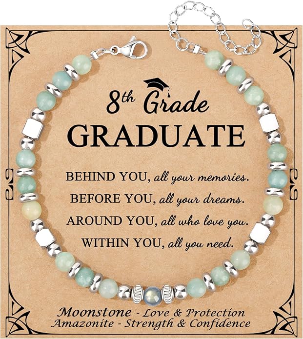 JoycuFF 𝗚𝗶𝗳𝘁𝘀 𝗳𝗼𝗿 𝗪𝗼𝗺𝗲𝗻 𝗠𝗼𝗼𝗻𝘀𝘁𝗼𝗻𝗲 𝗕𝗿𝗮𝗰𝗲𝗹𝗲𝘁 Amazonite Colorful Imperial Jasper Stainless Steel Beads Bracelets, Mothers Day Birthday Christmas Valentines Graduation Gifts