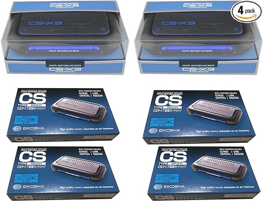 CS-X3 fresh Squash scent 2 Units and 4 Refill Cartridges CSX3 Bundle Car Freshener