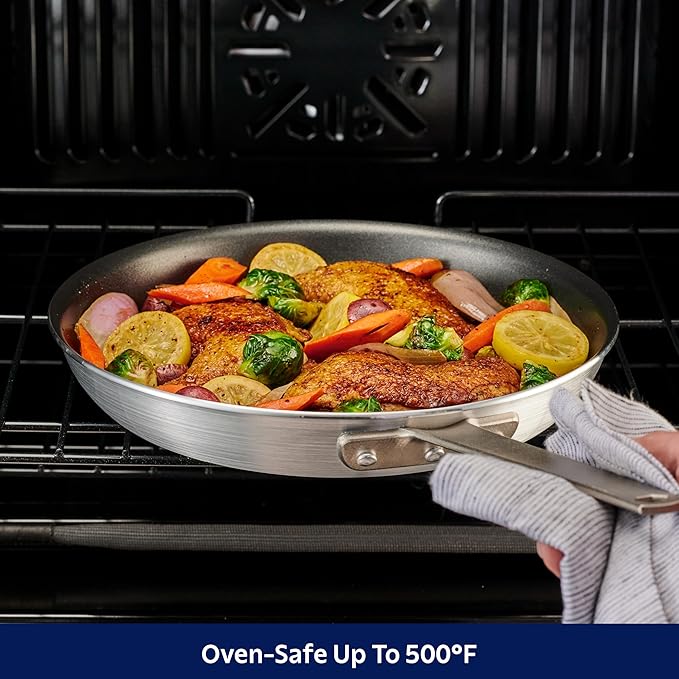 Tramontina Professional 14-Inch Non Stick Extra Large Frying Pan | Heavy-Gauge Aluminum Skillet with Reinforced Nonstick Coating, Gray Handle, Dishwasher and Oven Safe