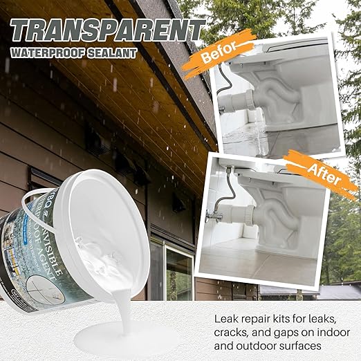 NYBQ Waterproof Sealant Coating 70oz, Transparent Invisible Waterproof Agent, Super Strong Anti-Leakage Polyurethane Coating for Bathroom, Roofs, Kitchen, Patio, Walls, Indoor & Outdoor