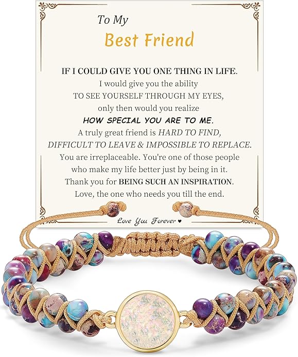 Mothers Day Gifts for Daughter Granddaughter, To My Mom Grandma Wife Girlfriend Sister Jasper Heart Bracelets Birthday Anniversary Christmas Stocking Stuffers Valentines Day Jewelry