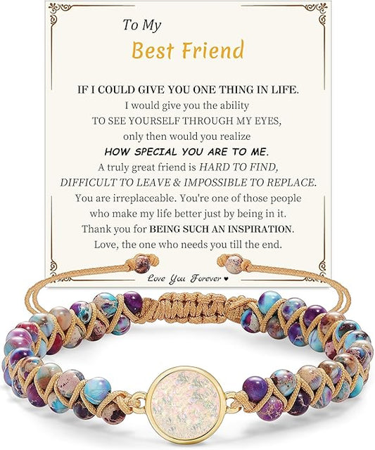 Mothers Day Gifts for Daughter Granddaughter, To My Mom Grandma Wife Girlfriend Sister Jasper Heart Bracelets Birthday Anniversary Christmas Stocking Stuffers Valentines Day Jewelry
