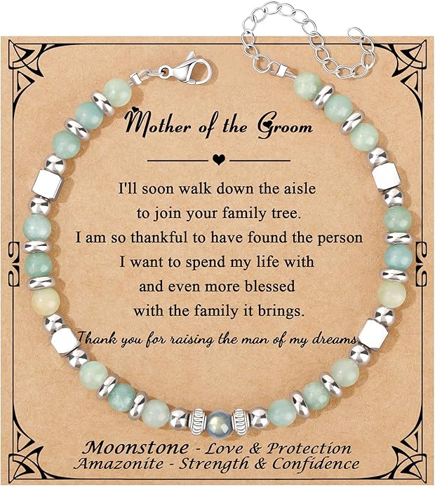 JoycuFF 𝗚𝗶𝗳𝘁𝘀 𝗳𝗼𝗿 𝗪𝗼𝗺𝗲𝗻 𝗠𝗼𝗼𝗻𝘀𝘁𝗼𝗻𝗲 𝗕𝗿𝗮𝗰𝗲𝗹𝗲𝘁 Amazonite Colorful Imperial Jasper Stainless Steel Beads Bracelets, Mothers Day Birthday Christmas Valentines Graduation Gifts