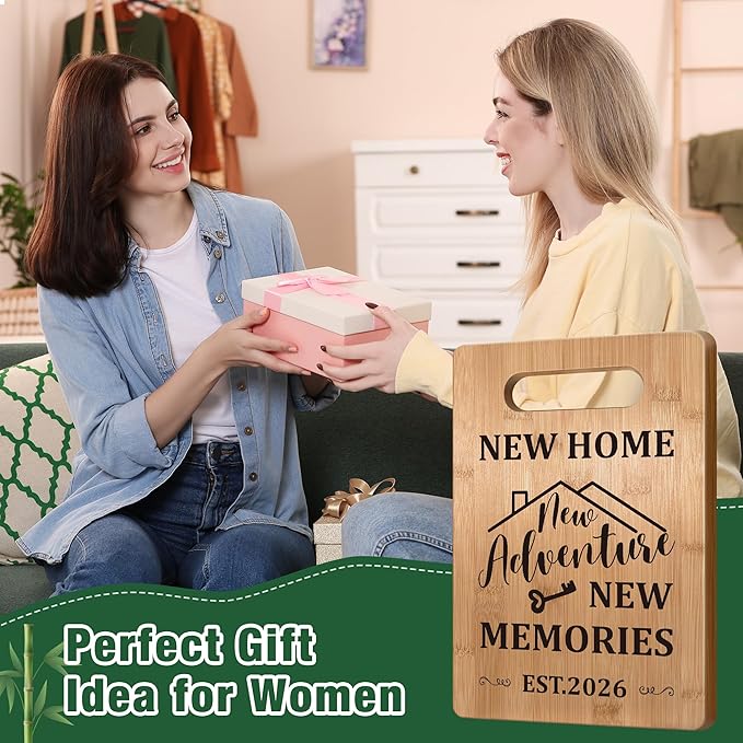 Housewarming Gift for New House Homeowner, House Warming Gifts New Home 2026 Cutting Board Gift, First Home Gift for Neighbor, Realtor Closing Gifts for Home Buyers New Home New Adventure New Memories