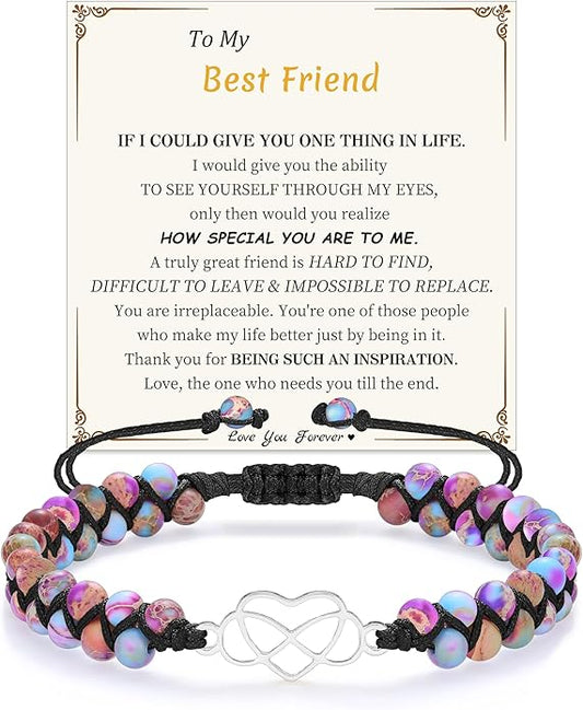 Mothers Day Gifts for Daughter Granddaughter, To My Mom Grandma Wife Girlfriend Sister Jasper Heart Bracelets Birthday Anniversary Christmas Stocking Stuffers Valentines Day Jewelry