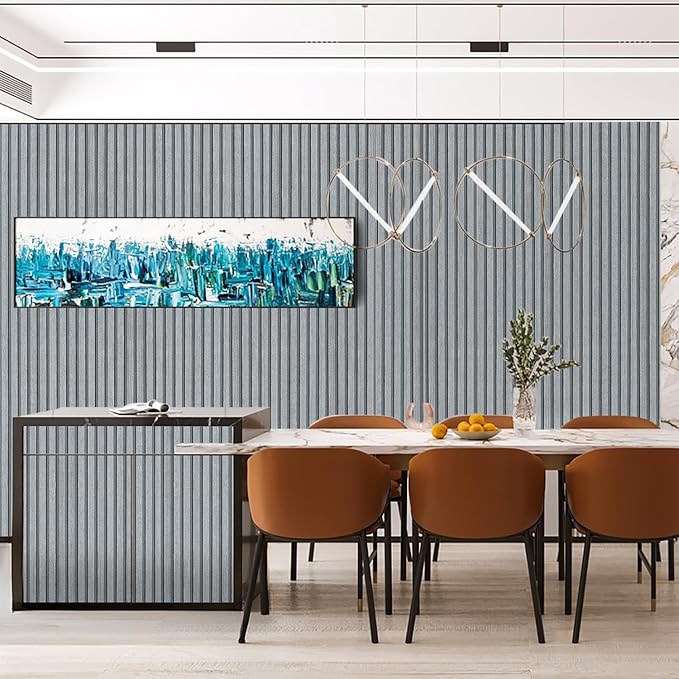 Gray Wood Slat Wallpaper - Peel & Stick Self-Adhesive (35.4" x 120"), Wood Effect Contact Paper for Walls, Removable DIY Wall Covering for Bedroom, Living Room & Feature Walls