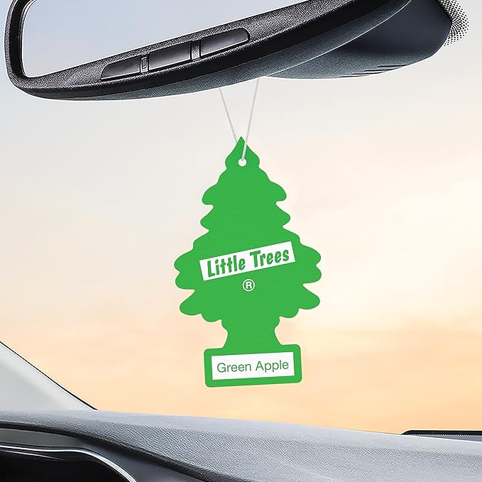 LITTLE TREES Car Air Freshener | Hanging Tree Provides Long Lasting Scent for Auto and Home | Green Apple, 24 Air Fresheners