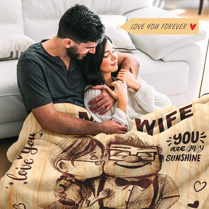 Mothers Day Blanket Gifts for Wife from Husband - Wedding Anniversary Romantic Gifts for Women - Wife Birthday Gift Ideas - I Love You Gift for Her - to My Wife Blanket 50"x60"