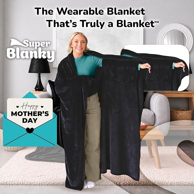 Super Blanky Wearable Blankets for Women, Adult Wearable Blanket Men, Mother's Day Gifts for Her, Wife Birthday Gift Ideas