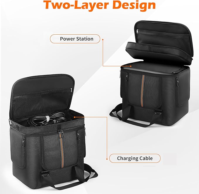 Portable Power Station Carrying Bag Compatible with Jackery Explorer 2000 V2, Travel Storage Case with Quick-Acess Window, Convenient for Camping, Hiking, Home Use
