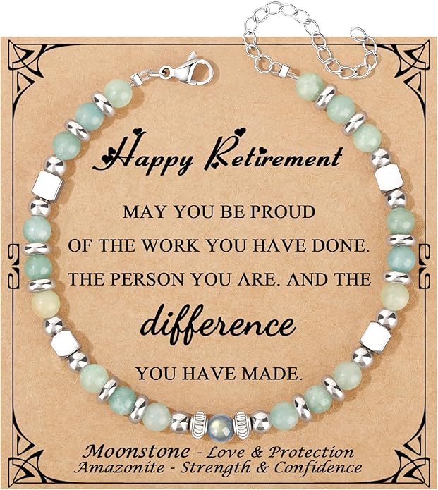 JoycuFF 𝗚𝗶𝗳𝘁𝘀 𝗳𝗼𝗿 𝗪𝗼𝗺𝗲𝗻 𝗠𝗼𝗼𝗻𝘀𝘁𝗼𝗻𝗲 𝗕𝗿𝗮𝗰𝗲𝗹𝗲𝘁 Amazonite Colorful Imperial Jasper Stainless Steel Beads Bracelets, Mothers Day Birthday Christmas Valentines Graduation Gifts