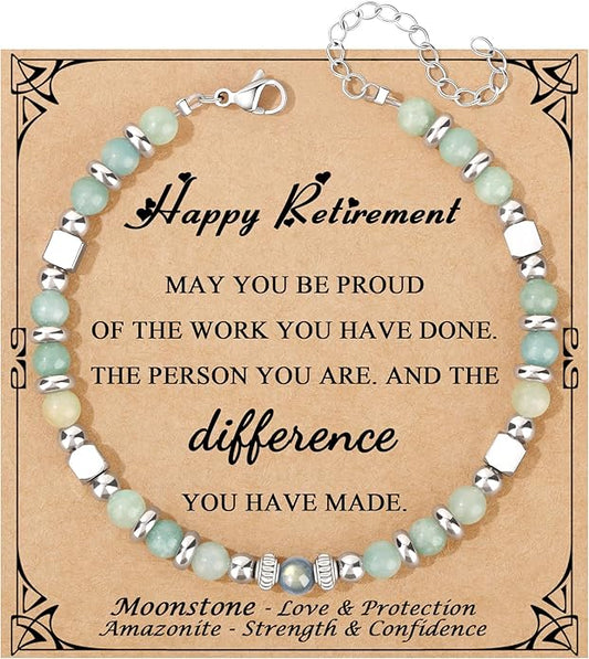JoycuFF 𝗚𝗶𝗳𝘁𝘀 𝗳𝗼𝗿 𝗪𝗼𝗺𝗲𝗻 𝗠𝗼𝗼𝗻𝘀𝘁𝗼𝗻𝗲 𝗕𝗿𝗮𝗰𝗲𝗹𝗲𝘁 Amazonite Colorful Imperial Jasper Stainless Steel Beads Bracelets, Mothers Day Birthday Christmas Valentines Graduation Gifts
