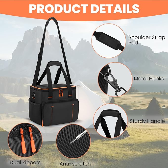 Portable Power Station Carrying Bag Compatible with Jackery Explorer 1000 V2, Portable Carrying Bag with Adjustable Shoulder Strap, Travel Carrying Case for Camping Essentials