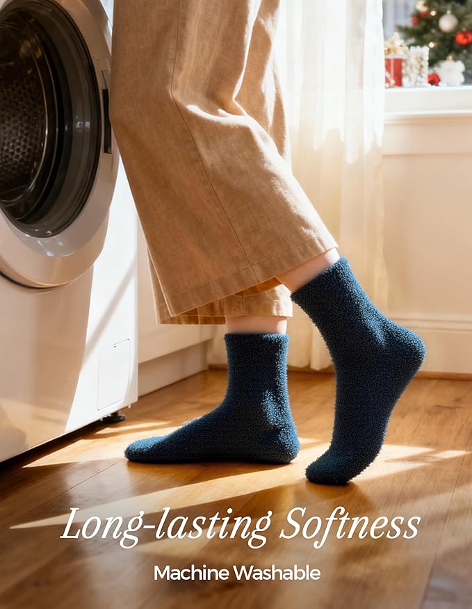 TEHOOK Warm & Cozy Gifts for Women, Fluffy Fuzzy Plush Sleeping Slipper Socks - Soft Warm Fabric
