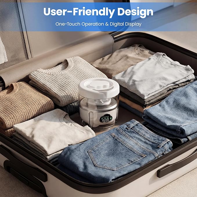 Underwear Washing Machine, Portable Washing Machine, 1.6L Foldable Mini Washer with 3 Modes, Rechargeable Laundry Machine for Socks, Baby Clothes, Travel, RV, Apartment